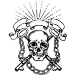 Skull and keys vector drawing